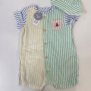Gap Baby Gauzy Crinkle Color bock Outfit Set 3-6 Months